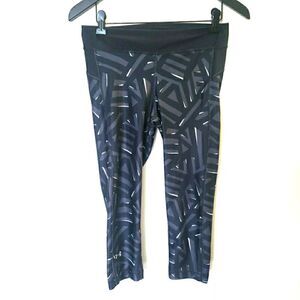 Under Armour Black Grey Printed Pull On Crop Leggings Women's Size M